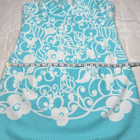 Lilly Pulitzer Pearl Halter Shift Dress Shorely Blue Pick Up Lines Cotton Sz 14 - Picture 6 of 9